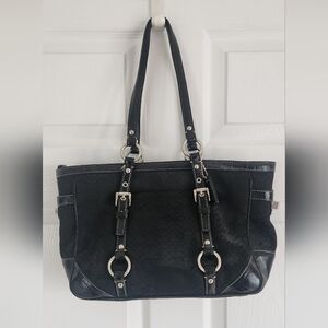 Coach Black Signature Canvas Tote Bag